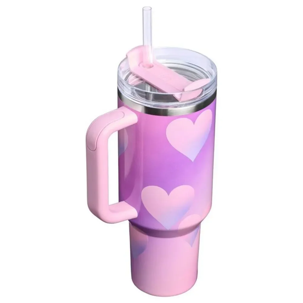 Stanley Valentine's Day 40 oz Stainless Steel H2.0 Powder Pink Heart Gradient - Picture 2 of 3